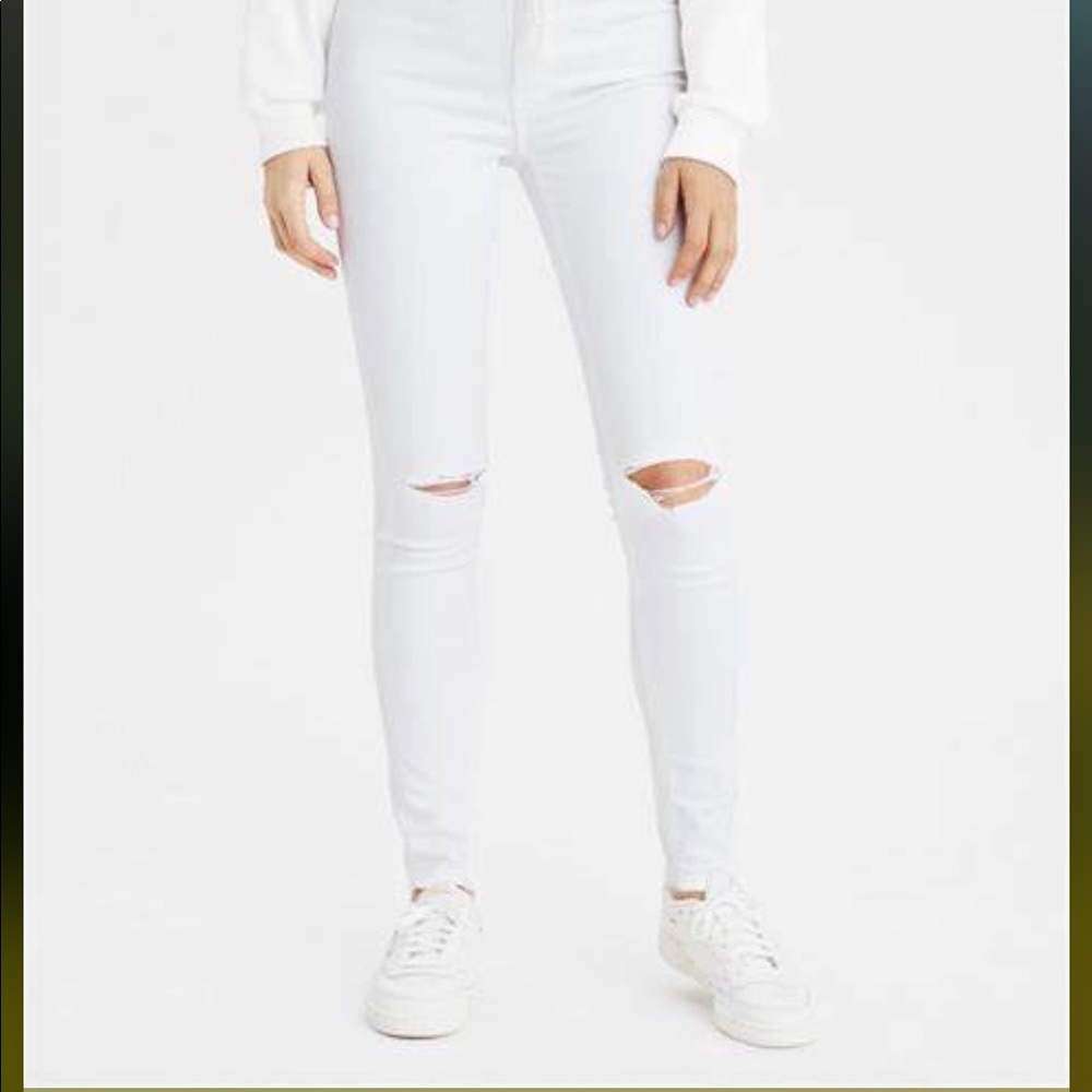 American eagle super high rise jegging white